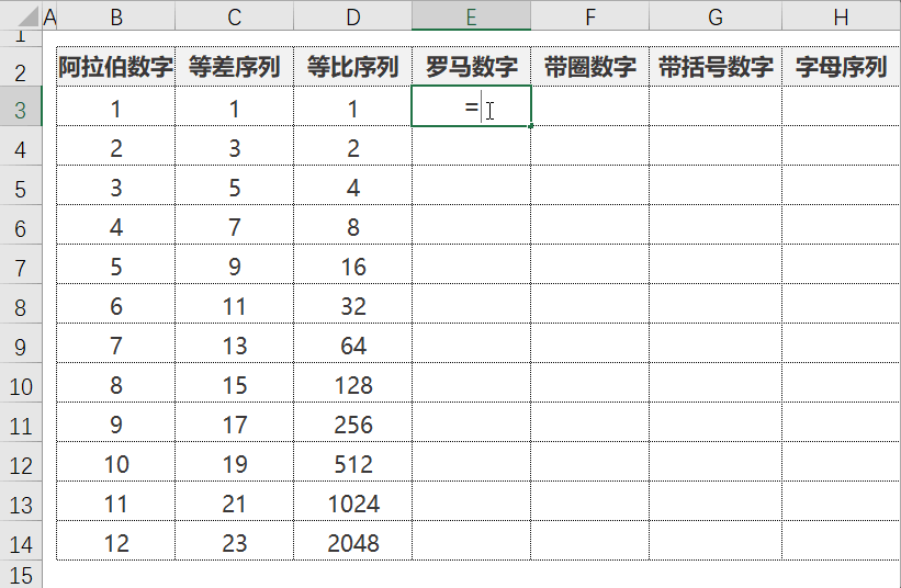 图片[5]-在Excel中花式录入序号——用函数录入带圈数字，你会吗？14种序列的录入，必学！Excel小白学习资料-Excel表格学院，系统一站式学Excel!