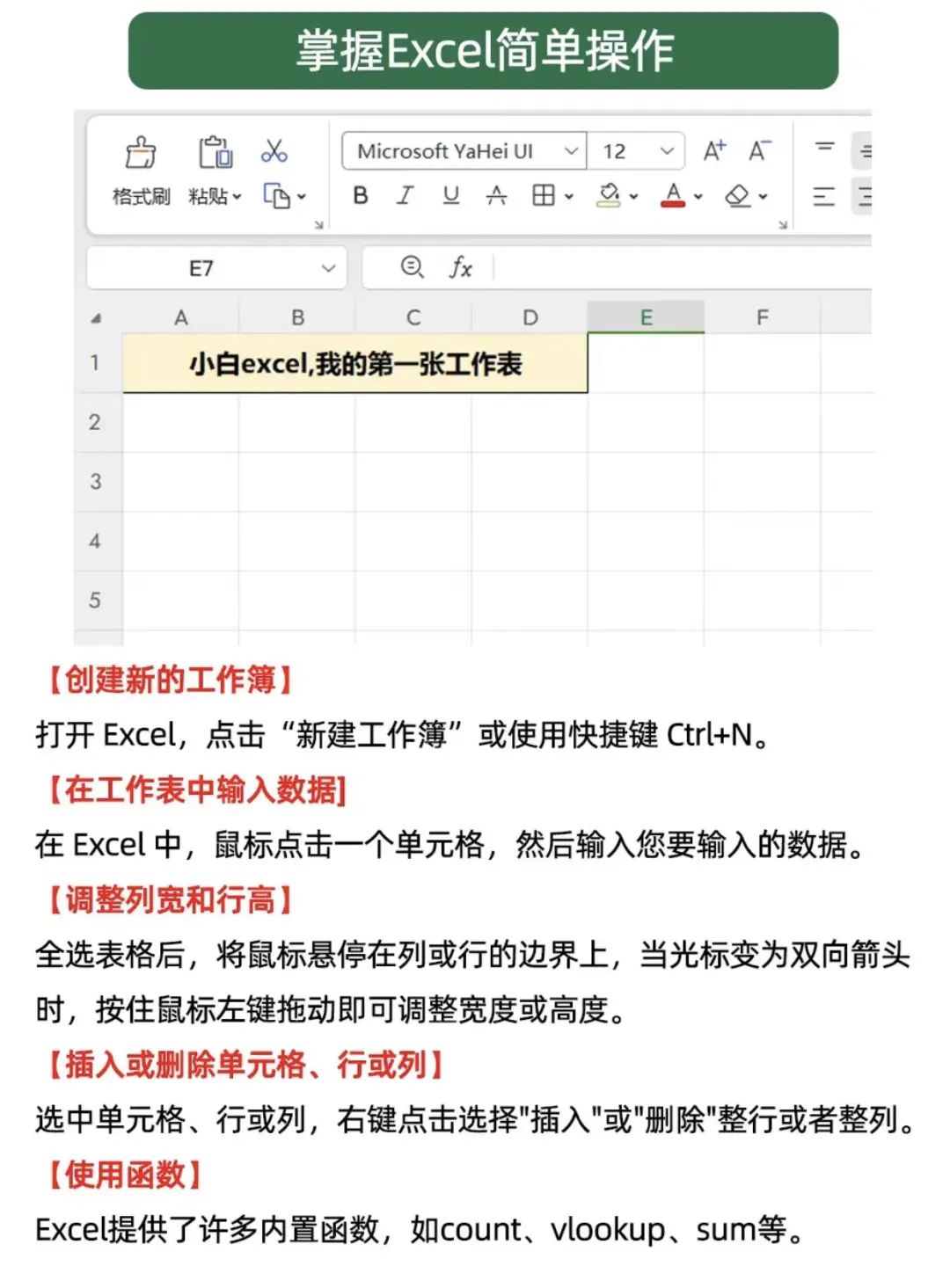 图片[2]-EXCEL入门学习步骤，真的很简单！-Excel表格学院，系统一站式学Excel!